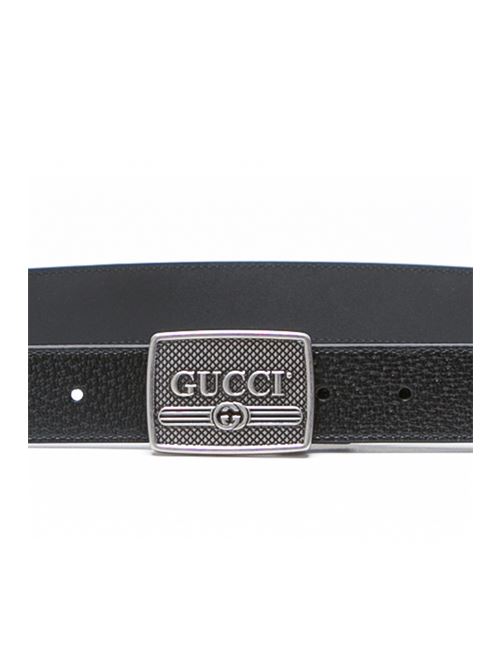 Gucci 523311 DJ20N1000 Cintura da uomo in pelle nera  GUCCI | 523311 DJ20N1000